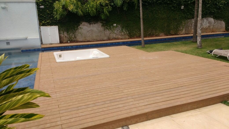 Deck de Plástico Madeira Ecológica Preço Jardim Tranquilidade - Deck de Madeira Plástica para Banheiro