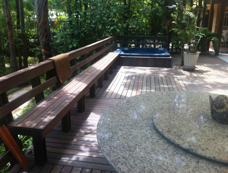 Piso Deck de Madeira para Spa Jardim Tranquilidade - Deck de Madeira Plástica para Spa
